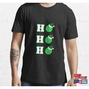 Pickleball Shirt Christmas Funny Santa Hat Holiday Ho Gift Tshirt Unisex Tee
